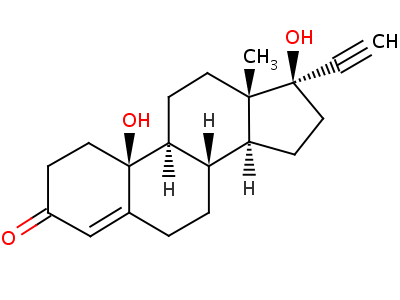 10-B羥基炔諾酮結(jié)構(gòu)式,1236-00-6結(jié)構(gòu)式