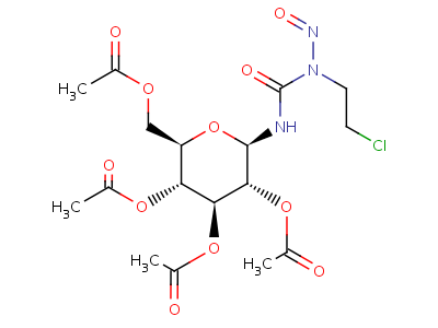 (9CI)-N-(2-氯乙基)-N-亞硝基-N-(2,3,4,6-四-O-乙?；?beta-D-吡喃葡萄糖)-脲結(jié)構(gòu)式,42936-80-1結(jié)構(gòu)式