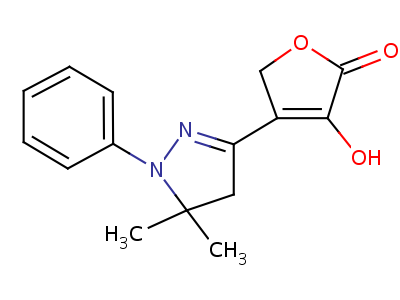 4-(4,5-二氫-5,5-二甲基-1-苯基-1H-吡唑-3-基)-3-羥基呋喃-2(5h)-酮結(jié)構(gòu)式,50413-16-6結(jié)構(gòu)式