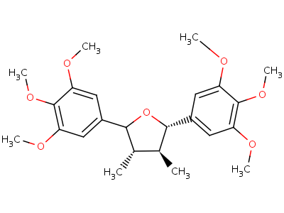 (2S,3S,4S,5S)-3,4-二甲基-2,5-二(3,4,5-三甲氧基苯基)四氫呋喃結(jié)構(gòu)式,53250-50-3結(jié)構(gòu)式