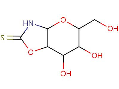 6,7-二羥基-5-(羥基甲基)六氫-2H-吡喃并(2,3-d)(1,3)噁唑-2-硫酮結(jié)構(gòu)式,5438-35-7結(jié)構(gòu)式