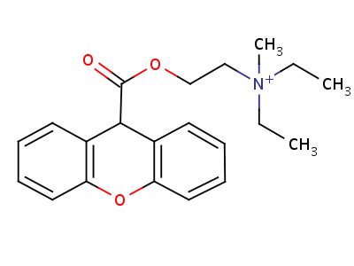 N,N-二乙基-N-甲基-2-[(9H-氧雜蒽-9-基羰基)氧基]-乙銨結(jié)構(gòu)式,5818-17-7結(jié)構(gòu)式