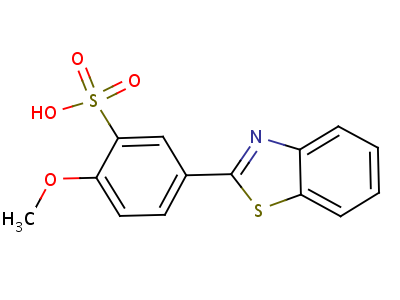 5-Benzothiazol-2-yl-2-methoxy-benzenesulfonic acidStructure,6634-67-9Structure 5-Benzothiazol-2-yl-2-methoxy-benzenesulfonic acid Structure,6634-67-9Structure