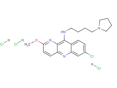 7-氯-2-甲氧基-N-(4-(1-吡咯烷)丁基)-苯并(b)-1,5-萘啶-10-胺三鹽酸鹽結(jié)構式,66748-23-0結(jié)構式