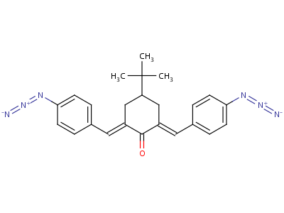 2,6-雙((4-疊氮基苯基)亞甲基)-4-(1,1-二甲基乙基)-環(huán)己酮結(jié)構(gòu)式,72259-80-4結(jié)構(gòu)式