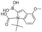 1H-Indole-1-carboxylic acid, 2-borono-4-methoxy-, 1-(1,1-dimethylethyl) esterStructure,1000068-23-4Structure 1H-Indole-1-carboxylic acid, 2-borono-4-methoxy-, 1-(1,1-dimethylethyl) ester Structure,1000068-23-4Structure