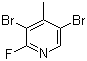 Pyridine, 3,5-dibromo-2-fluoro-4-methyl-Structure,1000340-01-1Structure Pyridine, 3,5-dibromo-2-fluoro-4-methyl- Structure,1000340-01-1Structure