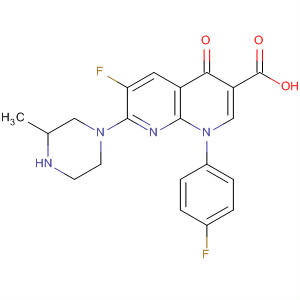 6-Fluoro-1-(4-fluorophenyl)-7-(3-methylpiperazin-1-yl)-4-oxo-1,4-dihydro-1,8-naphthyridine-3-carboxylic acidStructure,100490-65-1Structure 6-Fluoro-1-(4-fluorophenyl)-7-(3-methylpiperazin-1-yl)-4-oxo-1,4-dihydro-1,8-naphthyridine-3-carboxylic acid Structure,100490-65-1Structure