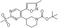 3-[5-(3-甲基-5-異噁唑)-2-(甲基磺?；?-4-嘧啶]-1-哌啶羧酸,1,1-二甲基乙酯結(jié)構(gòu)式_1017793-03-1結(jié)構(gòu)式