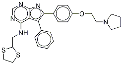 N-(1,3-二硫醇-2-甲基)-5-苯基-6-[4-[2-(1-吡咯烷)乙氧基]苯基]-7h-吡咯并[2,3-d]嘧啶-4-胺結(jié)構(gòu)式_1026493-77-5結(jié)構(gòu)式