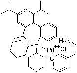 氯(2-二環(huán)己基膦基-2,4,6-三異丙基-1,1-聯(lián)苯基)[2-(2-氨基乙基)苯基)]鈀(II)結(jié)構(gòu)式_1028206-56-5結(jié)構(gòu)式