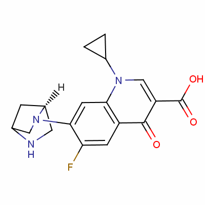 1-環(huán)丙基-7-[(1S)-3,6-二氮雜雙環(huán)[2.2.1]庚烷-6-基]-6-氟-4-氧代喹啉-3-羧酸結構式_108461-04-7結構式