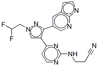 3-[[4-[1-(2,2-二氟乙基)-3-(1H-吡咯并[2,3-b]吡啶-5-基)-1H-吡唑-4-基]-2-嘧啶]氨基]丙腈結(jié)構(gòu)式_1111636-35-1結(jié)構(gòu)式