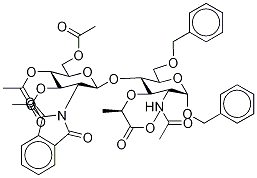 芐基4-O-(2-(1,3-二氫-1,3-二氧代-2H-異吲哚-2-基)-2-脫氧-3,4,6-三-O-乙?；?beta-D-葡糖吡喃并sl)-N-乙酰基-alpha-D-胞壁酸甲酯結構式_112289-92-6結構式