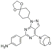 4-(4-(8-噁-3-氮雜雙環(huán)[3.2.1]辛烷-3-基)-1-(1,4-二噁螺[4.5]癸烷-8-基)-1H-吡唑并[3,4-d]嘧啶-6-基)苯胺結(jié)構(gòu)式_1144068-84-7結(jié)構(gòu)式