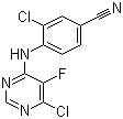 3-Chloro-4-(6-chloro-5-fluoropyrimidin-4-ylamino)benzonitrileStructure,1147558-27-7Structure 3-Chloro-4-(6-chloro-5-fluoropyrimidin-4-ylamino)benzonitrile Structure,1147558-27-7Structure