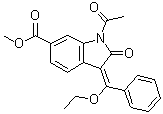 1-乙?；?3-(1-乙氧基-1-苯基亞甲基)-6-甲氧基羰基-2-吲哚酮結構式_1175365-43-1結構式