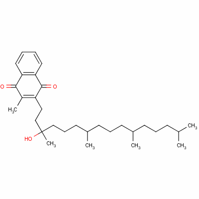 2-(3-Hydroxy-3,7,11,15-tetramethylhexadecyl)-3-methylnaphthalene-1,4-dioneStructure,1181-23-3Structure 2-(3-Hydroxy-3,7,11,15-tetramethylhexadecyl)-3-methylnaphthalene-1,4-dione Structure,1181-23-3Structure