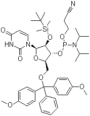 5-O-(4,4-二甲氧基三苯甲基)-2-O-[(叔丁基)二甲基硅基]結(jié)構(gòu)式_118362-03-1結(jié)構(gòu)式