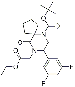 8-(3,5-二氟苯基)-9-(2-乙氧基-2-氧代乙基)-10-氧代-6,9-二氮雜螺[4.5]癸烷-6-羧酸叔丁酯結構式_1206821-43-3結構式