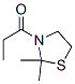 Thiazolidine, 2,2-dimethyl-3-(1-oxopropyl)- (9ci)Structure,122107-79-3Structure Thiazolidine, 2,2-dimethyl-3-(1-oxopropyl)- (9ci) Structure,122107-79-3Structure