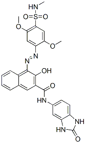 n-(2,3-二氫-2-氧代-1H-苯并咪唑-5-基)-4-[[2,5-二甲氧基-4-[(甲基氨基)磺酰基]苯基]氮雜]-3-羥基-2-萘羧酰胺結(jié)構(gòu)式_12225-08-0結(jié)構(gòu)式