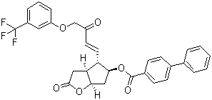 [1,1-聯(lián)苯]-4-羧酸 六氫-2-氧代-4-[3-氧代-4-[3-(三氟甲基)苯氧基]-1-丁烯-1-基]-2H-環(huán)戊并[b]呋喃-5-基酯結構式_122921-57-7結構式