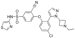 4-(4-Chloro-2-(1-(1-ethylazetidin-3-yl)-1h-pyrazol-5-yl)phenoxy)-3-cyano-n-(thiazol-4-yl)benzenesulfonamideStructure,1235406-00-4Structure 4-(4-Chloro-2-(1-(1-ethylazetidin-3-yl)-1h-pyrazol-5-yl)phenoxy)-3-cyano-n-(thiazol-4-yl)benzenesulfonamide Structure,1235406-00-4Structure