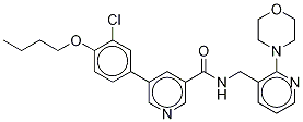 5-(4-丁氧基-3-氯苯基)-N-[[2-(4-嗎啉)-3-吡啶]甲基]-3-吡啶羧酰胺結(jié)構(gòu)式_1266212-81-0結(jié)構(gòu)式