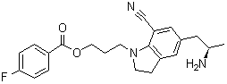 (R)-3-(5-(2-aminopropyl)-7-cyanoindolin-1-yl)propyl 4-fluorobenzoateStructure,1277178-52-5Structure (R)-3-(5-(2-aminopropyl)-7-cyanoindolin-1-yl)propyl 4-fluorobenzoate Structure,1277178-52-5Structure