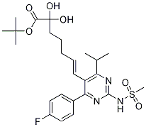 叔-丁基-7-[4-(4-氟苯基)-6-異丙基-2-甲磺?；被奏?5-基]-(3R,5S)-二羥基-(E)-6-庚烯酸酯結(jié)構(gòu)式_1283766-30-2結(jié)構(gòu)式