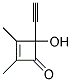 2-Cyclobuten-1-one, 4-ethynyl-4-hydroxy-2,3-dimethyl-(9ci)Structure,130352-45-3Structure 2-Cyclobuten-1-one, 4-ethynyl-4-hydroxy-2,3-dimethyl-(9ci) Structure,130352-45-3Structure