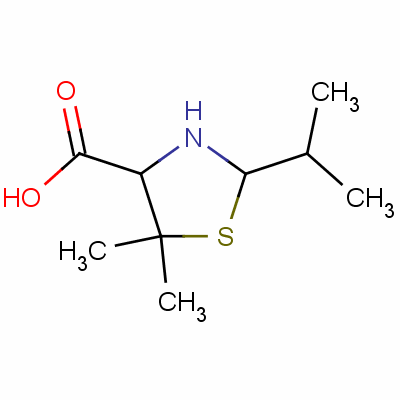 4-Thiazolidinecarboxylicacid, 5,5-dimethyl-2-(1-methylethyl)-Structure,13206-31-0Structure 4-Thiazolidinecarboxylicacid, 5,5-dimethyl-2-(1-methylethyl)- Structure,13206-31-0Structure