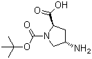 (2R,4S)-1-BOC-4-氨基-吡咯烷-2-羧酸結構式_132622-78-7結構式