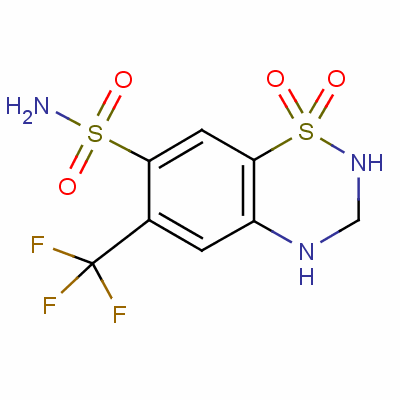 3,4-二氫-6-(三氟甲基)-2H-1,2,4-苯并噻二嗪-7-磺胺-1,1-二氧化物結(jié)構(gòu)式_135-09-1結(jié)構(gòu)式