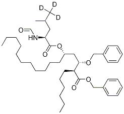 芐基(2S,3S,5S)-2-己基-3-芐氧基-5-[[(S)-2-(甲酰氨基)-4-(甲基-d3)-戊酰]氧基]十六烷酸酯結(jié)構(gòu)式_1356931-00-4結(jié)構(gòu)式