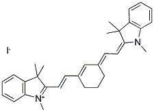 2-[2-[3-[(1,3-二氫-1,3,3-三甲基-2H-吲哚-2-亞基)乙亞基]-1-環(huán)己烯-1-基]乙烯基]-1,3,3-三甲基-3H-吲哚碘化物結(jié)構(gòu)式_140648-15-3結(jié)構(gòu)式