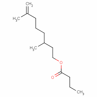 Butanoic acid, 3,7-dimethyl-7-octenyl esterStructure,141-15-1Structure Butanoic acid, 3,7-dimethyl-7-octenyl ester Structure,141-15-1Structure