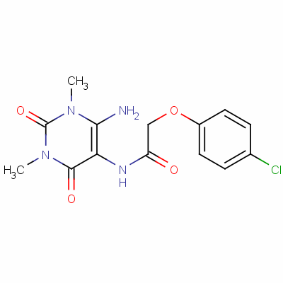 (9ci)-n-(4-氨基-1,2,3,6-四氫-1,3-二甲基-2,6-二氧代-5-嘧啶)-2-(4-氯苯氧基)-乙酰胺結(jié)構(gòu)式_142943-51-9結(jié)構(gòu)式