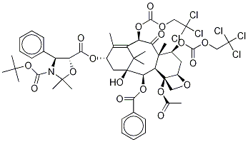13-{[(3-N-叔丁氧羰基)-2,2-二甲基-4S-苯基-1,3-惡唑烷-5R-基]甲酰基}-10-去乙?；?7,10-二{[(2,2,2-三氯乙基)氧基]羰基}漿果赤霉素III結(jié)構(gòu)式_143527-76-8結(jié)構(gòu)式