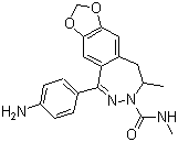 1-(4-Aminophenyl)-3-methylcarbamoyl-4-methyl-7,8-methylenedioxy-3,4-dihydro-5H-2,3-benzodiazepineStructure,143692-18-6Structure 1-(4-Aminophenyl)-3-methylcarbamoyl-4-methyl-7,8-methylenedioxy-3,4-dihydro-5H-2,3-benzodiazepine Structure,143692-18-6Structure