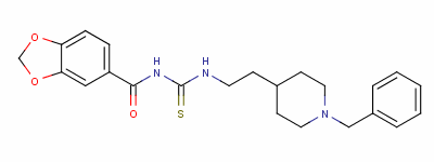 1-(苯并[d][1,3]二氧代-5-羰基)-3-(2-(1-芐基哌啶-4-基)乙基)硫代脲結(jié)構(gòu)式_145232-89-9結(jié)構(gòu)式
