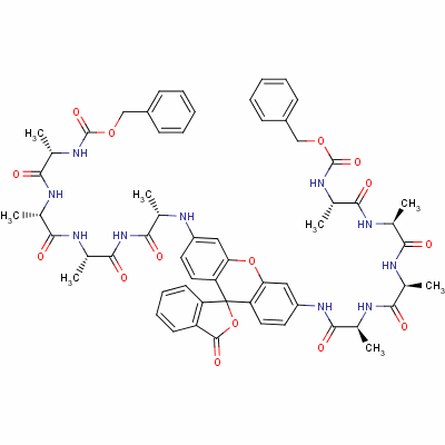 Bis(n-benzyloxycarbonyltetraalanyl)rhodamineStructure,149695-85-2Structure Bis(n-benzyloxycarbonyltetraalanyl)rhodamine Structure,149695-85-2Structure