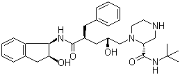 [1(1S,2R),5(S)]-2,3,5-三脫氧-N-(2,3-二氫-2-羥基-1H-茚-1-基)-5-[2-[(叔丁基氨基)甲酰]-1-哌嗪基]-2-(苯基甲基)-D-赤式-戊酰胺結(jié)構(gòu)式_150323-38-9結(jié)構(gòu)式