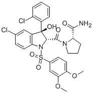 (2S)-1-[[(2r,3s)-5-氯-3-(2-氯苯基)-1-[(3,4-二甲氧基苯基)磺?；鵠-2,3-二氫-3-羥基-1H-吲哚-2-基]羰基]-2-吡咯烷羧酰胺結(jié)構(gòu)式_150375-75-0結(jié)構(gòu)式