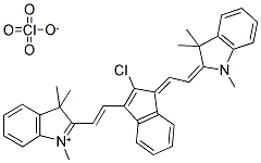 2-((E)-2-(2-氯-1-[(E)-2-(1,3,3-三甲基-1,3-二氫-2H-吲哚-2-亞基)乙亞基]-1H-茚-3-基)乙烯基)-1,3,3-三甲基-3H-吲哚高氯酸鹽結(jié)構(gòu)式_159824-78-9結(jié)構(gòu)式