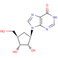 9-[(1r,2s,3r,4r)-2,3-二羥基-4-(羥基甲基)環(huán)戊基]-1,9-二氫-6H-嘌呤-6-酮結構式_16975-94-3結構式