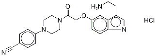 4-(4-(2-(3-(2-氨基乙基)-1H-吲哚-5-基氧基)乙?；?哌嗪-1-基)苯甲腈鹽酸鹽結(jié)構(gòu)式_170911-68-9結(jié)構(gòu)式