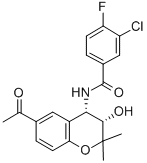 N-((3s,4s)-6-acetyl-3-hydroxy-2,2-dimethylchroman-4-yl)-3-chloro-4-fluorobenzamideStructure,175013-84-0Structure N-((3s,4s)-6-acetyl-3-hydroxy-2,2-dimethylchroman-4-yl)-3-chloro-4-fluorobenzamide Structure,175013-84-0Structure