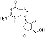 2-氨基-1,9-二氫-9-[(1R,3S,4R)-4-羥基-3-(羥基甲基)-2-亞甲基環(huán)戊基]-6H-嘌呤-6-酮結構式_188399-46-4結構式